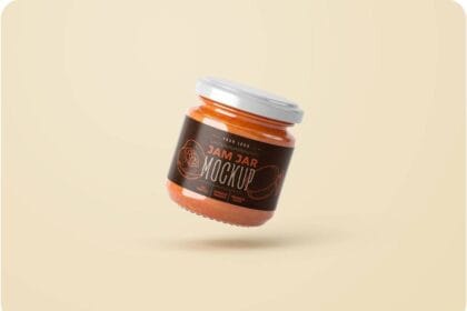 PSD Small Jar Jam Mockup