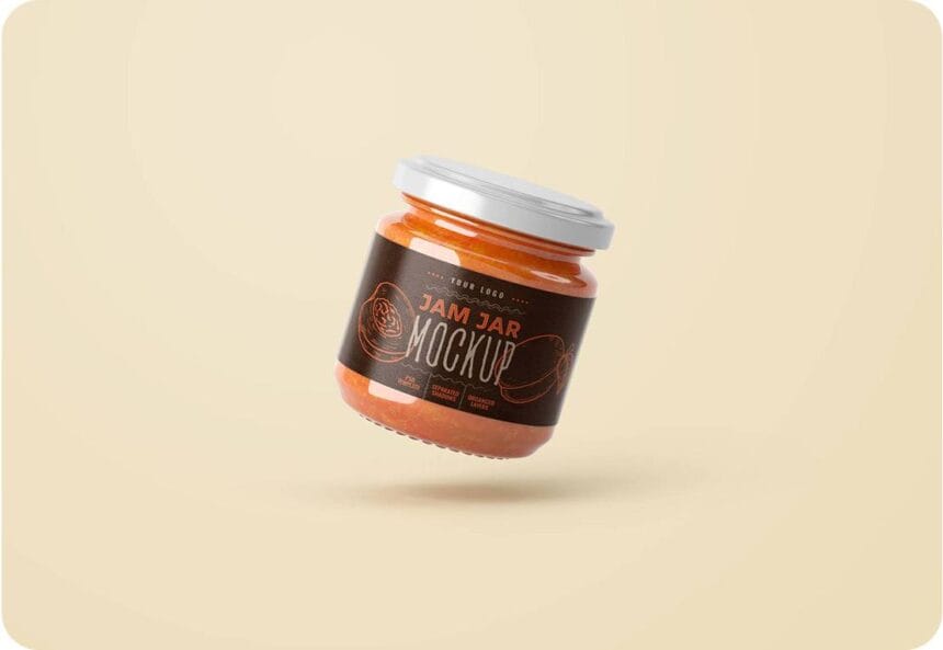 PSD Small Jar Jam Mockup