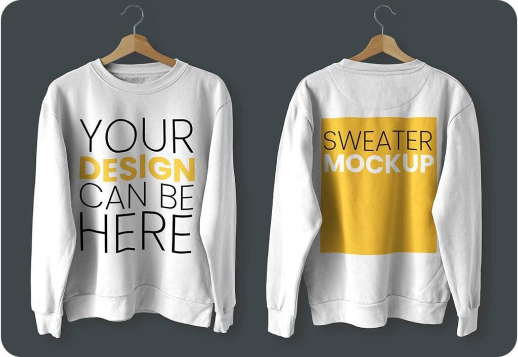 PSD Sweater Mockup Front and Back Views 12710814