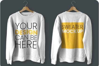 PSD Sweater Mockup Front and Back Views 12710814