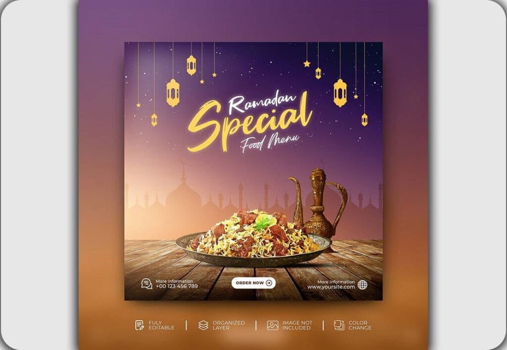 Advertisement Design,Ramadan Template, Social Media Mockup