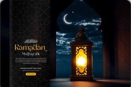 PSD ramadan mubarak 3d social media banner design template