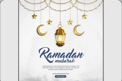 PSD ramadan mubarak 3d social media post design template