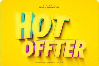 Premium PSD Hot Offer 3D Editable Text Effect Free