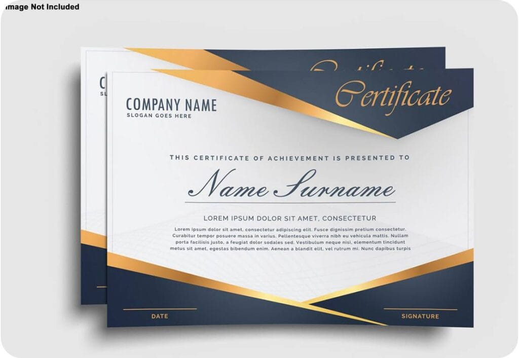 Professional Certificate Design Mockup PSD Template