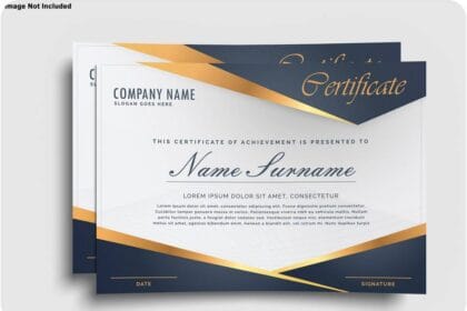 Professional Certificate Design Mockup PSD Template