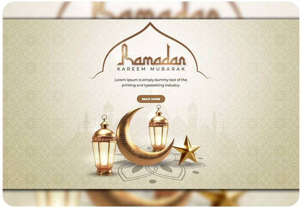 Ramadan Kareem Web Banner and Background PSD Template 134302167