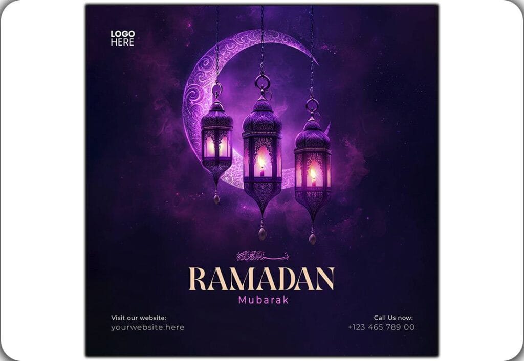 Ramadan kareem and eid mubarak are traditional islamic festivals religious social media banner