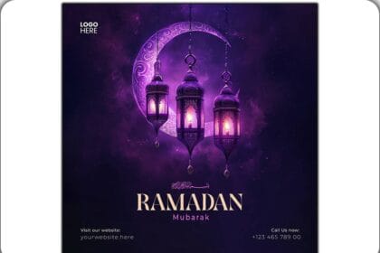 Ramadan kareem and eid mubarak are traditional islamic festivals religious social media banner
