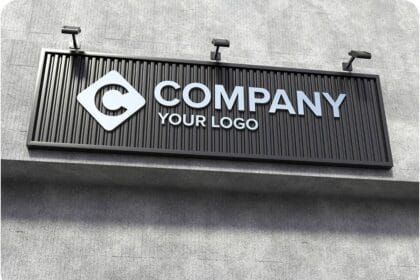 Shop Sign Mockup on Concrete Wall PSD 35445110