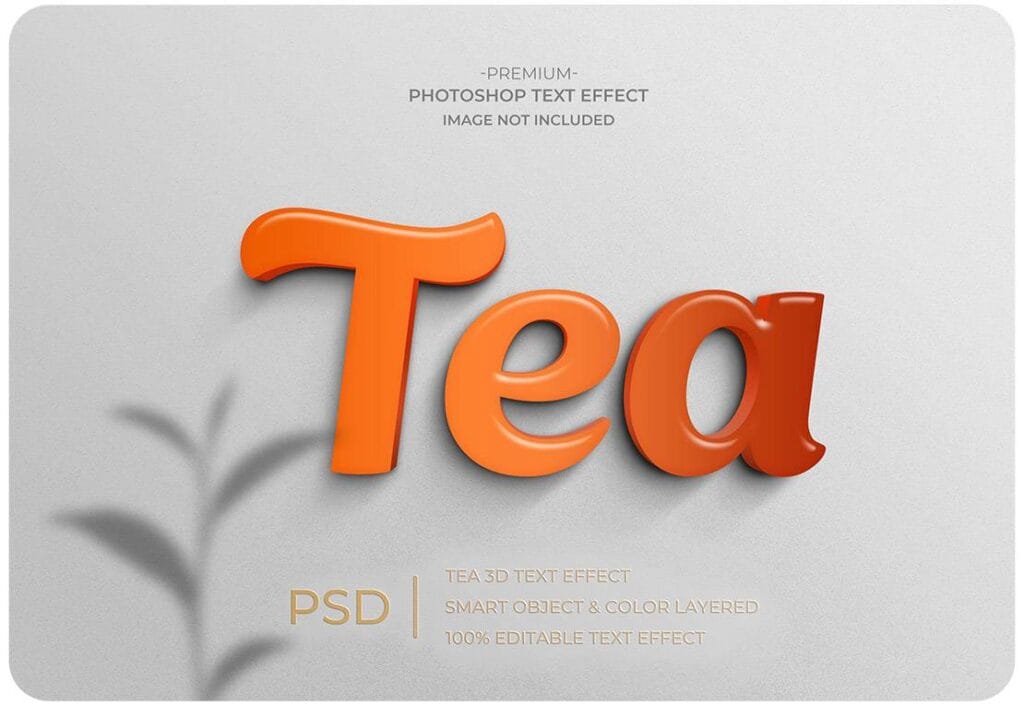 Tea 3D Mockup Text Style Effect PSD 9953510
