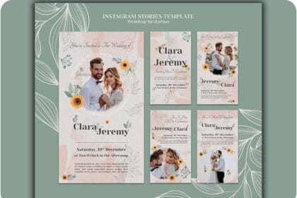 Wedding Invitation Instagram Stories Collection PSD 25191320