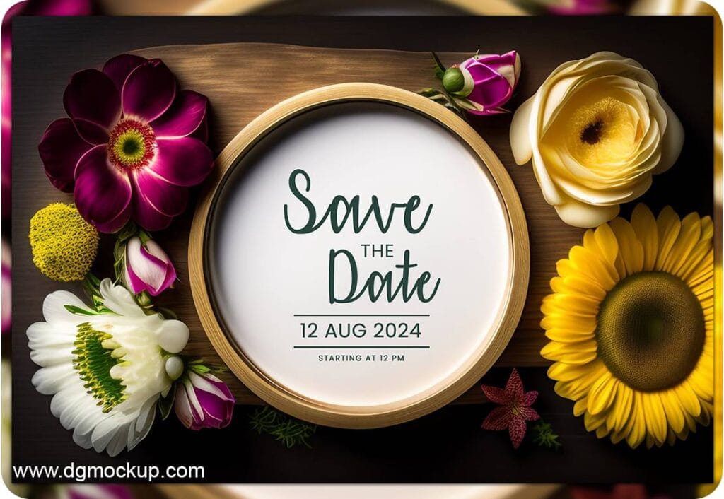 Wedding invitation Greeting Spring Flower Mockups 25