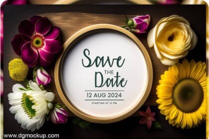 Wedding invitation Greeting Spring Flower Mockups 25