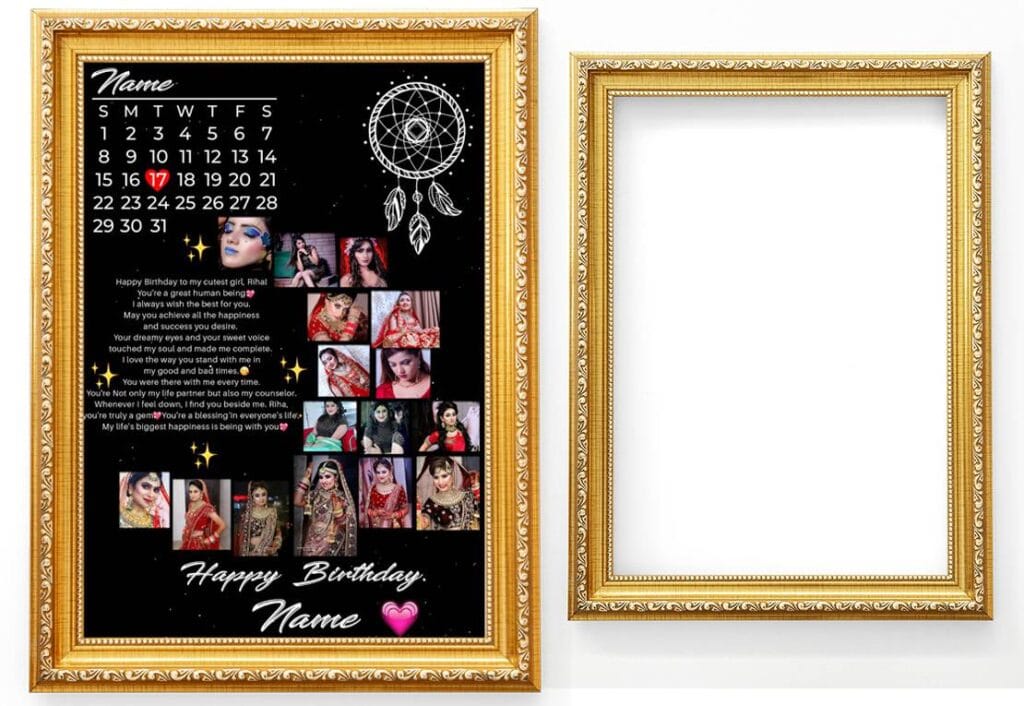 free PSD Luxurious Gold Picture Frame Mockup 4153936