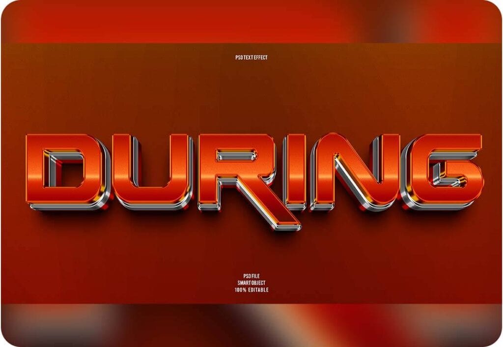 Free PSD During 3D Editable Text Effect for Photoshop