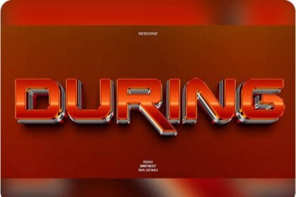 Free PSD During 3D Editable Text Effect for Photoshop
