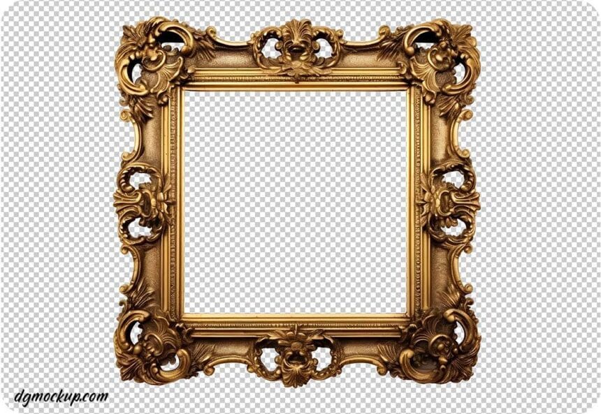 Free PSD Ornament Golden Luxury Photo Frame Mockup 49567808