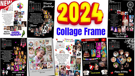 New 2024 Collage Frame Anniversary and Birthday Customized Photo Frame PSD For Photoshop copy