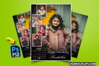 12X18 Birthday Photo Collage Frame with Calendar Preview