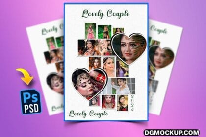 2025 Love Customized Collage Photo Frame PSD Preview