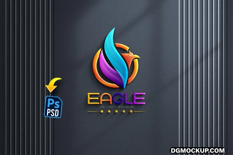 3D Logo Mockup PSD Template Preview