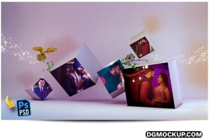 3D Photo Box Mockups PSD Template 01 Preview