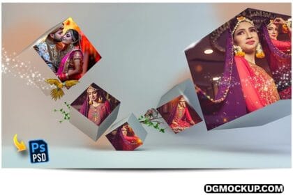3D Photo Box Mockups PSD Template 04 Preview