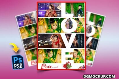 Beautiful Love Customized Collage Frame PSD Preview