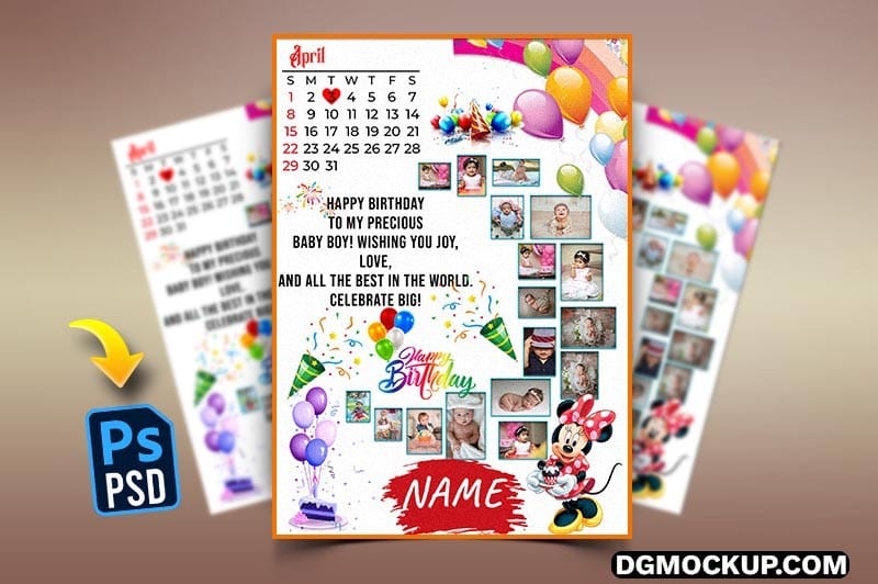 Birthday Customized Photo Frame PSD Preview