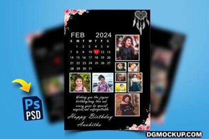 Customised Calendar Collage Photo Frame PSD Preview