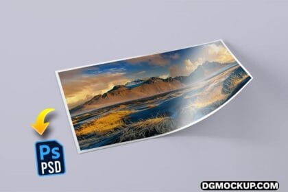 DGMOCKUP Glossy A4 Paper Mockup for Stunning Photo Presentations PSD Preview