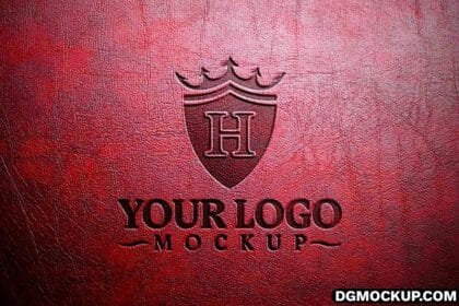 Embossed Leather Logo PSD Mockup Preview