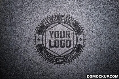 Engraved Logo PSD Mockup on Concrete Wall Preview