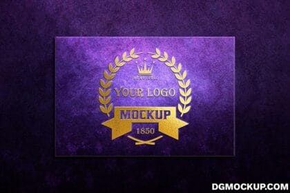 Golden Logo Mockup on Purple Abstract Background Preview
