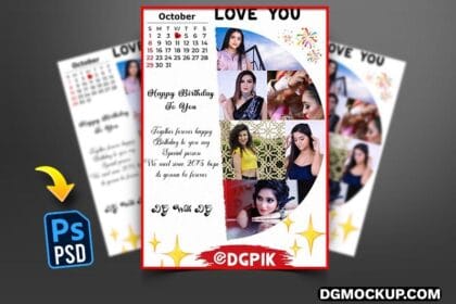 Half Moon Customized Photo Collage Frame in White PSD Preview