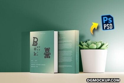 Hard Cover Book Mockup Scene PSD Preview