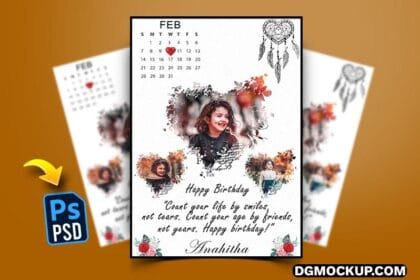 Heart Shape Collage Frame With Calendar Preview