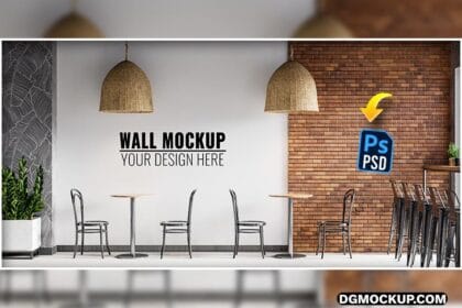 Interior Cafe Wall PSD Mockup Free Preview