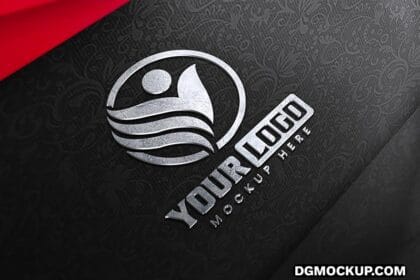 Logo Mockup on Black and Red Textile Background Preview