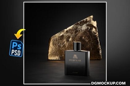 Luxury Black Perfume Bottle Logo Mockup Preview