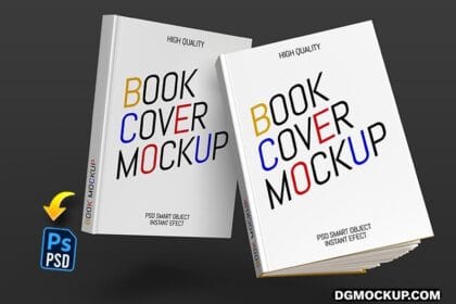 Mockup of Two Books on a Dark Gray Background Preview
