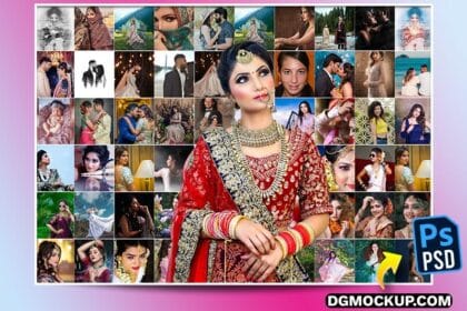 Mosaic Collage Photo Frame Horizontal Gift PSD Preview