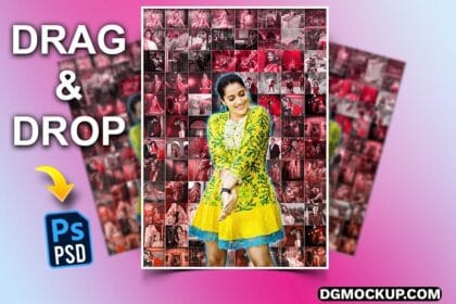 Mosaic Collage Photo Frame PSD Preview