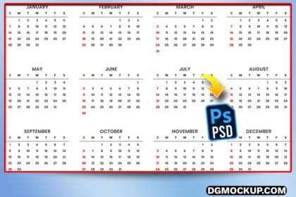 New Year 2024 Calendar PSD Template Preview
