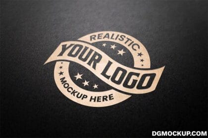 Realistic 3D Logo Mockup on Simple Black Background Preview
