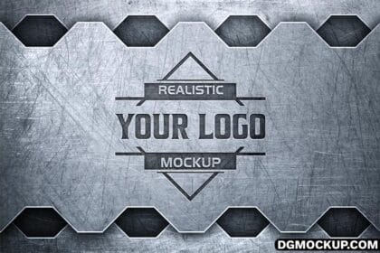 Stamping Logo Mockup Plain Metal Preview