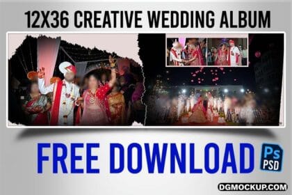 12X36 Creative Wedding Album PSD 01 Preview