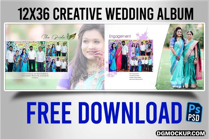 12X36 Creative Wedding Album PSD 04 Preview