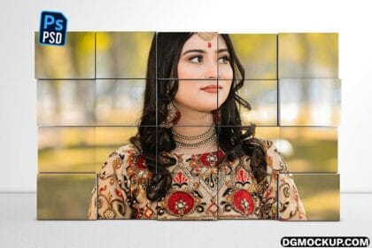 3D Photo Box Frame Mockup PSD 01 Free Template Preview